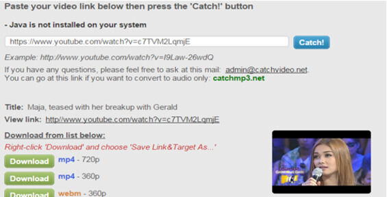 CatchVideo is a Java-based to download video from vevo