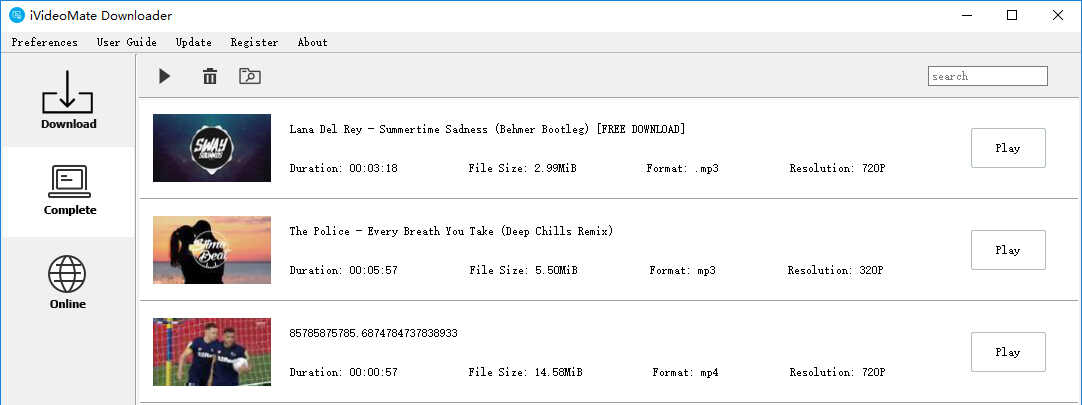 click 'Complete' to find atvsat video you downloaded